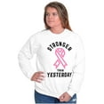thumbnail image 3 of Stronger Than Yesterday Breast Cancer Women Plus Size Crewneck Sweatshirt Brisco Brands 2X, 3 of 5