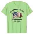 thumbnail image 3 of Helii Independence Day 250th Anniversary USA Shirt Womens 4th of July 1776-2026 T-Shirts Patriotic Shirts American Flag Graphic Top Summer Tops Light Green M, 3 of 5