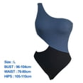 thumbnail image 2 of Traje de baño de una pieza sexy de un solo hombro en negro y gris para mujer, traje de baño creativo abierto de lado, 2 of 5