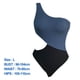 thumbnail image 2 of Traje de baño de una pieza sexy de un solo hombro en negro y gris para mujer, traje de baño creativo abierto de lado, 2 of 5
