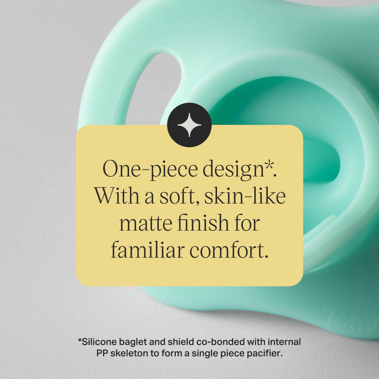 Tommee Tippee Ultra-light StayPut Pacifier, One-Piece Silicone Design, 0-6m, 2 Pack, TT CTN 2X 0-6M ULTRALIGHT PACI