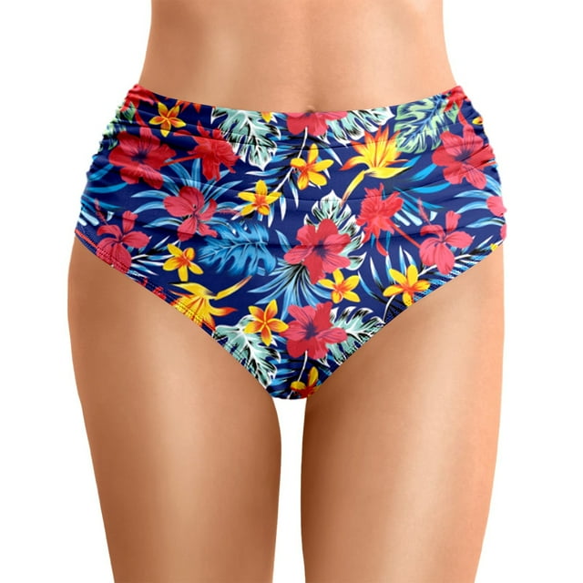 Swim Pants 2 High Rise Ruched Belly Control Bottoms for Women – Comfortable and Fashionable Swimwear for Beach and Pool