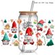 thumbnail image 1 of 30+New Best Seller Cute Christmas Design 3D UV DTF Cup Wrap Transfers Stickers Waterproof 16oz Glass Christmas UV DTF Wrap, 1 of 3