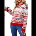 thumbnail image 3 of Suéteres Navideños Feos para Mujer, Lindos, Peludos y Divertidos, Suéter de Punto para Fiestas de Invierno y Fiestas Navideñas. Rojo S, 3 of 10