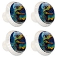 thumbnail image 2 of 4 Pcs Cartoon Dinosaur Knobs for Kitchen Cabinet Cupboard Dresser Bookcase Drawer Pulls Handles Round Home Decor, 2 of 8