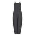thumbnail image 4 of Idoravan Womens Jumpsuits and Rompers Summer Women's Fashion Summer Breathable Pockets Solid Color Outwear Loose Wide Leg Jumpsuit, 4 of 7