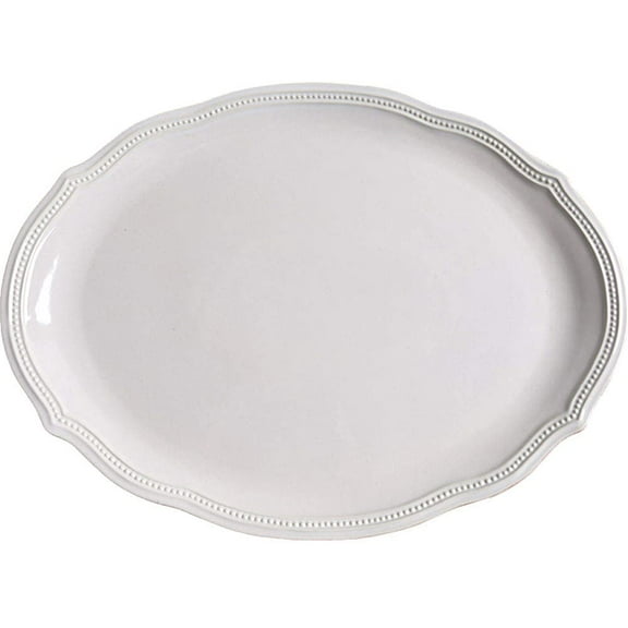 Lenox French Perle Bead Oval Platter, 16-Inch, White - 834015