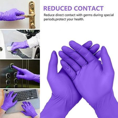 

Cara Lady 100PCS Multi-purpose Disposable Nitrile Gloves Powder Gloves Purple M