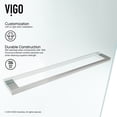 thumbnail image 6 of VIGO Rialto 34 in. W x 58 in. H Hinged Frameless Tub Door in Stainless Steel with 5/16 in. (8mm) Clear Glass, 6 of 12