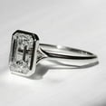 thumbnail image 3 of Cora Jewellery 2.25CT Bezel Set Emerald Cut Moissanite Engagement Ring For Women, 14K White Gold, 3 of 5