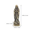 thumbnail image 3 of 2 estatuas de la Virgen María católica en miniatura, escultura de latón, decoración religiosa de metal, decoración de mesa para iglesia, para el hogar, altar y exhibición devocional., 3 of 5