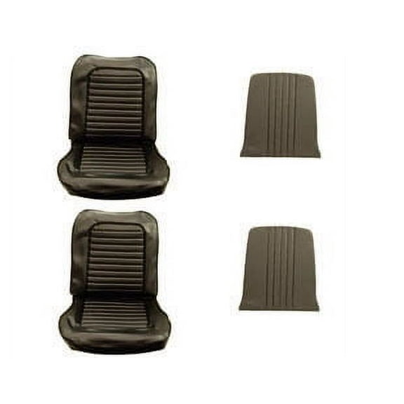 Scott Drake 65-S-BUCK-BK Front Bucket Seat Upholstery - Standard - Black