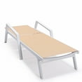 thumbnail image 3 of LeisureMod Marlin Patio Chaise Lounge Chair With Arms Aluminum Frame Light Brown, 3 of 12