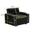 thumbnail image 4 of 1 versatile foldable sofa bed in 3 lengths, modern sofa sofa sofa velvet pull-out bed, adjustable back and with USB port and ashtray and swivel phone stand, 4 of 12