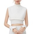 thumbnail image 4 of LoudSung Winter Cotton Fake Collar Detachable Half Shirt Blouse False Sleeves Wrist Cuffs Set Elegant Design for Women Girls, 4 of 8