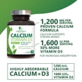 thumbnail image 4 of Calcium Supplement with Vitamin D3-1200 mg Calcium per Serving with D3 for Best Absorption - Supports Immune Health, Bones & Teeth - Nature's Calcium is Bottled in USA for Women & Men - 180 Tablets, 4 of 10