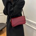 thumbnail image 3 of Bolso de hombro para mujeres PU cuero pequeño bolso retro de color sólido sólido envoltura de hombro para excursiones para salir de cita diaria de compras, 3 of 9