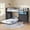 Black, variant on Aunfebrco Twin Over Twin Low Bunk Bed with 9 Storage Drawers and 1-tier Open Shelf,L-Shaped Bunk Bed with LED Light,Metal Twin Floor Bunk with 13.4''H Safety Guardrail and Inclined Ladder,White