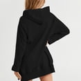 thumbnail image 3 of TANGNADE Oversized Hoodie Dress First Ones Hoodies Women's Casual Pullover Long Sleeve Split Hem, Black S, 3 of 6