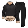 thumbnail image 3 of Blekii Men's 2 Piece Tracksuit Sets Fleece Fuzzy Hooded Sherpa Sweatshirt & Joggers, Winter Warm Two-Piece Outfit, Cuffed Ankle Sweatpants Set, Thick Cozy Loungewear for Cold Days,, 3 of 10