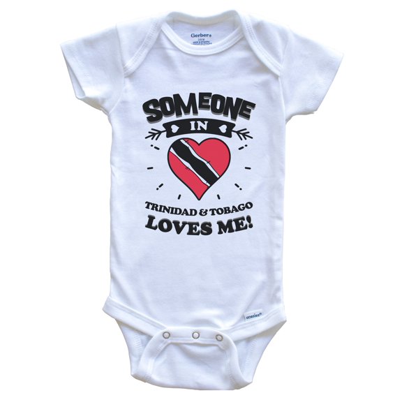 Someone In Trinidad and Tobago Loves Me Trinidadian Flag Heart Baby Bodysuit