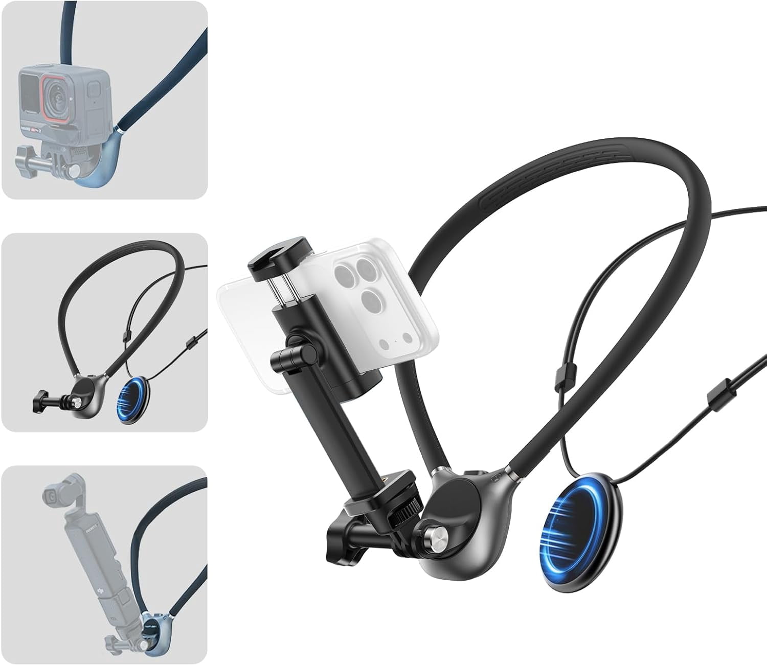 Magnetic Neck Phone Holder for Video Recording POV Phone Camera POV Chest Mount for Gopro DJI Osmo, Pocket 3 Neck Mount,Ideal for Vlogging, Live Streaming, Cooking, Sports