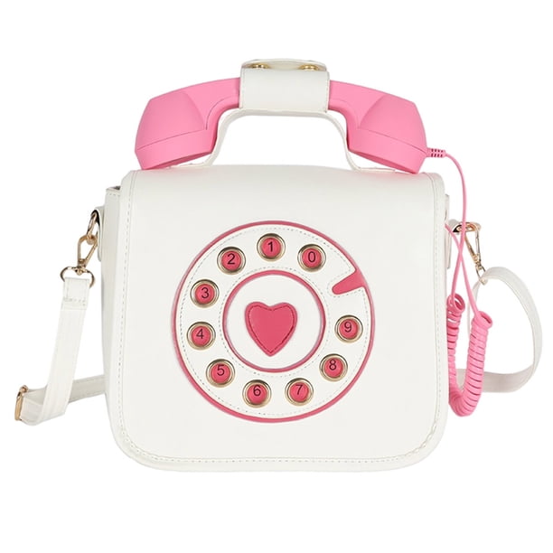 Bolso de mano para niñas para , bandolera con forma de teléfono para mujer, hombro de cuero PU blanco Yuyangstore Bolsos cruzados