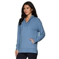 thumbnail image 3 of RBX Active Women's V-Neck French Terry Hoodie Tunic Sweatshirt, 3 of 5