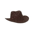 thumbnail image 2 of Glitter Sequin Trim Cowboy Hat  - Brown, 2 of 4