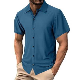 moisture wicking dress shirts Royal Blue Shirt for Men (Navy Performance Button Down) Traditional / 15 / s-m / 32-33 So go ahead Mens Dress Shirt Wrinkle Free