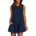 thumbnail image 2 of QATAINLAV Womens Summer Backless Rompers Dresses Sleeveless Flowy Short Jumpsuits Linen Beach Onesie Tank Shorts Casual Dressy Vacation Outfits Navy XXL Todays Sales, 2 of 9