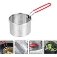 thumbnail image 4 of Solo cesta para freidora, cesta redonda para freír de acero inoxidable de 18*10cm, resistente al calor para freír patatas fritas y cocinar fideos, 4 of 5