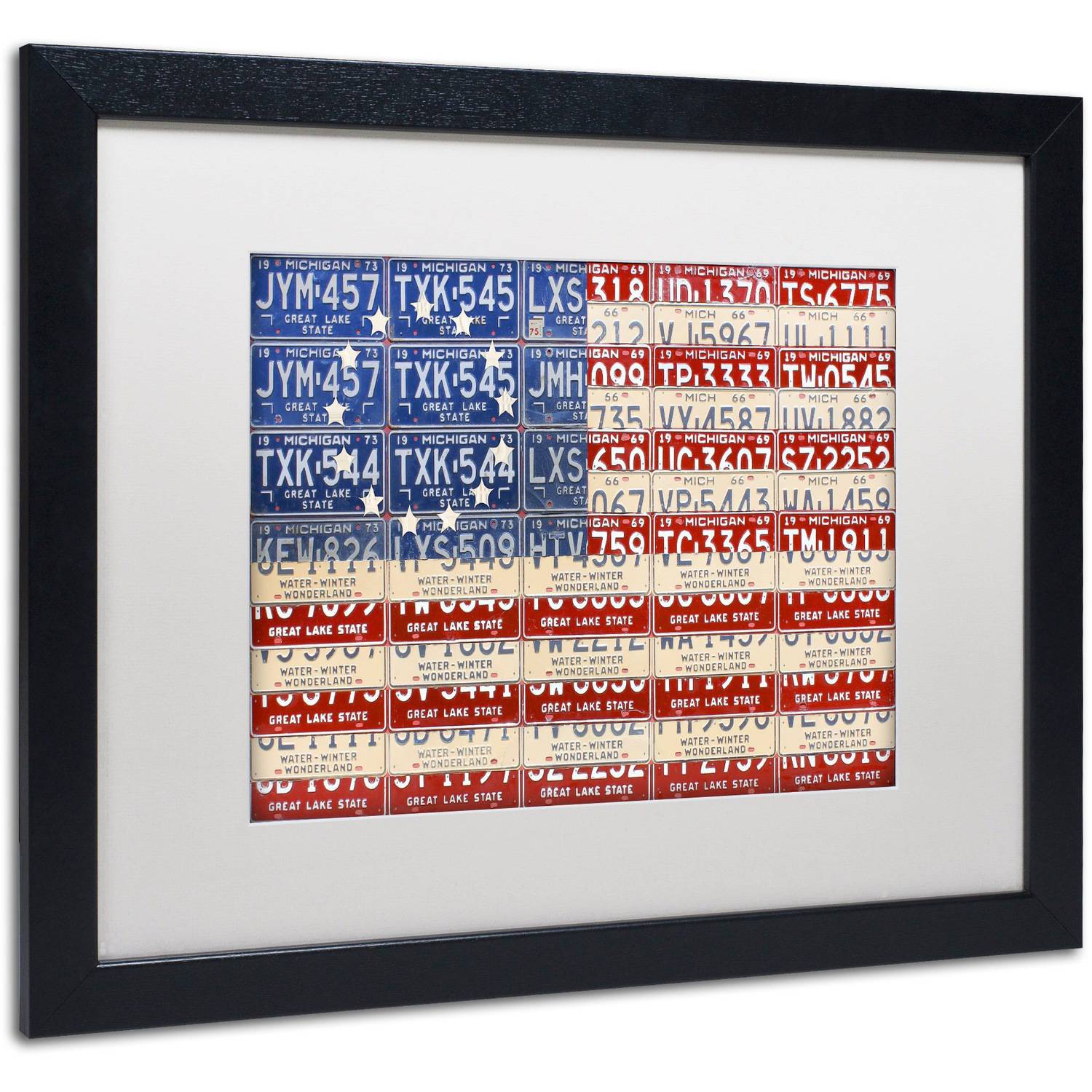 Trademark Fine Art 'Betsy Ross Flag' Canvas Art by Design Turnpike, White Matte, Black Frame
