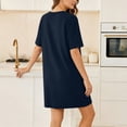 thumbnail image 6 of Wovilon Women's Dresses, Casual Summer T Shirt Dresses for Women, Crew Neck Short Sleeve Loose Fit Tunic Dress with Pockets, Lightweight Breathable Vacation Travel Everyday Wear, 6 of 6