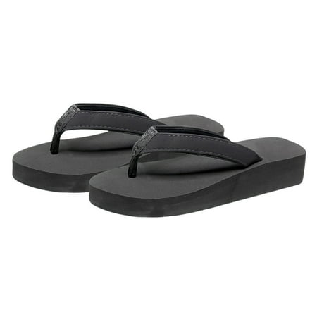 

OUNONA 1 Pair Summer Women Wedge Heel Slippers Sandals Thick-Bottom Casual Beach Walk Shoes Beach Flip-flops Comfortable Sandals for Indoor Outdoor (Black 0 25cm Length 8US 5.5UK 39EU 9.825 Inch)