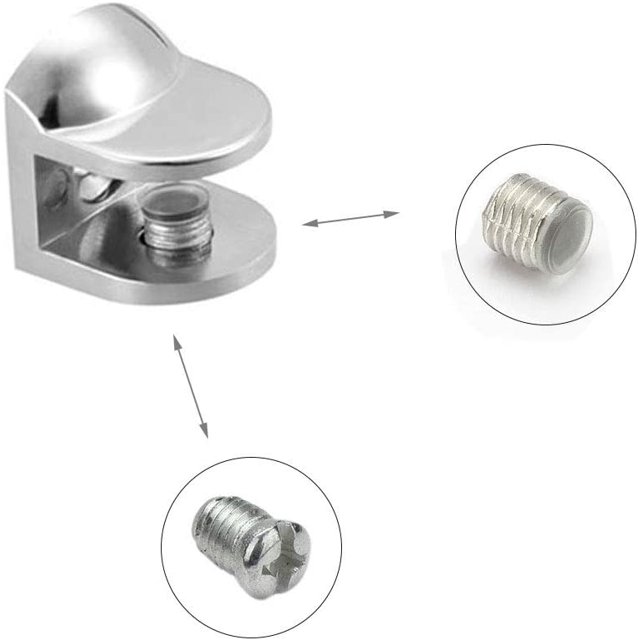 Abrazadera de vidrio de 4 Uds. Abrazadera de 8-10mm soporte de estante abrazadera de esquina ajustable montada en la pared para vidrio de baño de dormitorio ShuxiuWang 9024735621737