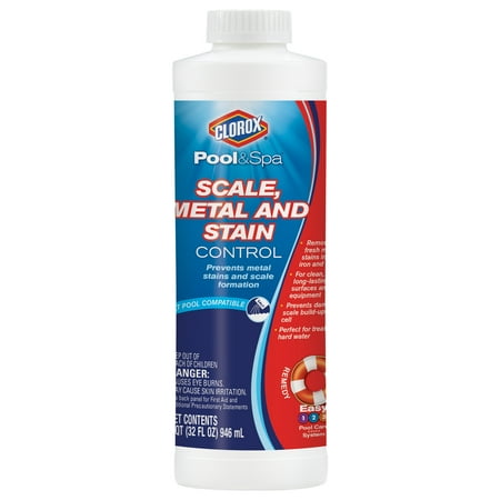 Pool Stain Remover - Clorox Pool&Spa Scale, Metal and Stain Control, 32 oz