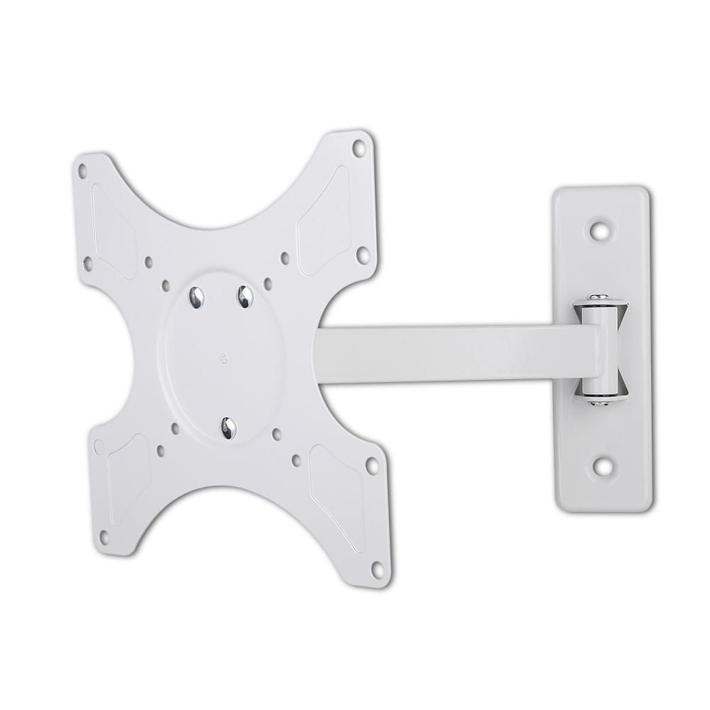 Techly 19" to 37" 1-Arm Tilt/Swivel LCD/LED TV Wall Mount - Tilt +/-12° - 180° Horizontally - VESA up to 200x200 mm - Holds up to 25 kg - White