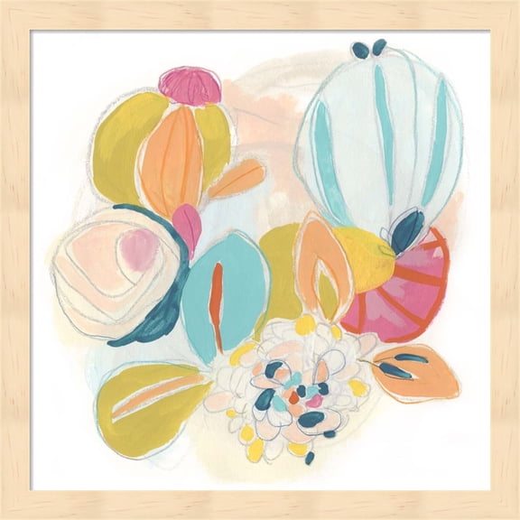 Floral Vibe IV by June Erica Vess, Framed Wall Art, 13.25W x 13.25H