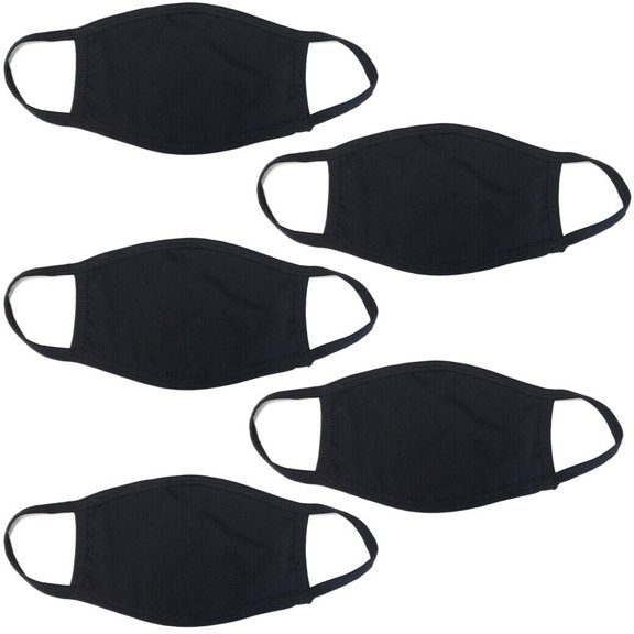 Hanes Masks Reusable 100% Cotton Daily Face Cover With Adjustable Nose Piece - 5 Pack