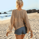 thumbnail image 4 of TEELYNN - Blusas de encaje de crochet con agujeros para mujer, estilo vintage, para playa, con flecos y borlas, manga larga, estilo bohemio, 4 of 5