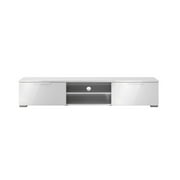 Tvilum Match 2 Drawer TV Stand with 2 Shelves, White High Gloss