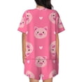 thumbnail image 3 of Bixox Women's Cartoon Pigs and Hearts Printed Pajama Set 2 Piece Lounge Set Top and Shorts Soft Pajamas, Shorts with Pockets, 3 of 7
