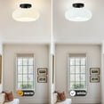 thumbnail image 3 of Semi Flush Mount Ceiling Light,11inch Mid-Century Modern Light Fixture,Black Hallway Light Fixtures with White Milk Glass Shade,Vintage Lighting fixtures for entryway,Bedroom,Kitchen,Porch, 3 of 8