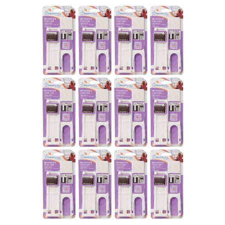 Dreambaby Microwave and Oven Lock Safety Adhesive, White, 12 Pack