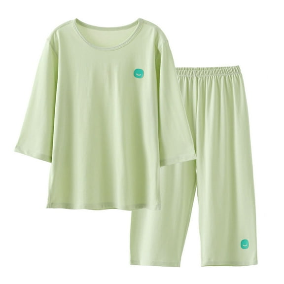 gljltg (3 - 16 Years) Big Kids' Summer Thin Lyocell Pajama Sets. A - Class Unisex Round - Neck Short - Sleeve Top Sets, Ideal for Comfortable Home Wear