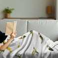 thumbnail image 3 of Hummingbirds Soft Flannel Fleece Blanket, Illustration of Hummingbirds in Motion and at Rest Sunflowers Summer, Cozy Plush for Indoor and Outdoor Use, 60" x 80", Green Yellow Beige, by Ambesonne, 3 of 5