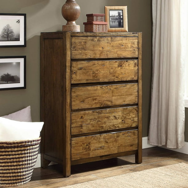 Better Homes and Gardens Bryant 5Drawer Dresser, Rustic Brown Finish