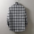 thumbnail image 4 of Baqcunre Graphic Tees Men Men'S Plaid Long Sleeved Shirt Trendy Brand Fashionable Loose Lapel Colored Woven Shirt For Men Long Sleeve Shirts For Men Tops For Men Grey XXL, 4 of 4