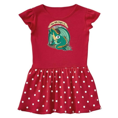 

Inktastic Fourth Birthday This Little Dragon is 4 Gift Toddler Girl Dress